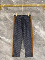 Gucci Men All‑Over Monogram Print Tan Spliced Badge Detail Zip‑Up Jacket & Drawstring Pants Outfit Set - Image 3