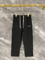 Gucci Men Black Tone‑on‑Tone Monogram Print Suede‑Look Contrast Collar Zip‑Up Jacket & Drawstring Pants Outfit Set - Image 3