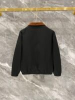 Gucci Men Black Tone‑on‑Tone Monogram Print Suede‑Look Contrast Collar Zip‑Up Jacket & Drawstring Pants Outfit Set - Image 5