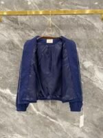 Gucci Men Navy Tone‑on‑Tone Monogram Jacquard Suede‑Look Contrast Collar Zip‑Up Jacket & Drawstring Pants  Outfit Set - Image 6