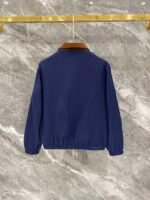 Gucci Men Navy Tone‑on‑Tone Monogram Jacquard Suede‑Look Contrast Collar Zip‑Up Jacket & Drawstring Pants  Outfit Set - Image 5