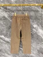 Gucci Men Khaki All‑Over Monogram Jacquard Suede‑Look Contrast Collar Zip‑Up Jacket & Drawstring Pants Outfit Set - Image 6