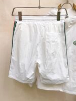 Gucci Men White Hooded Zip‑Up Jacket & Elastic Waist Shorts Tracksuit Set With Web Stripe Embroidered Badge - Image 3