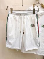 Gucci Men White Hooded Zip‑Up Jacket & Elastic Waist Shorts Tracksuit Set With Web Stripe Embroidered Badge - Image 4
