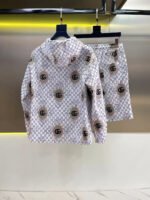 Gucci Men White All‑Over Monogram Print Hooded Zip‑Up Jacket & Drawstring Shorts 2pcs Set - Image 2