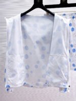 Gucci Men White All‑Over Blue Monogram Print Hooded Zip‑Up Jacket & Drawstring Shorts 2‑Piece Summer Casual Set - Image 3