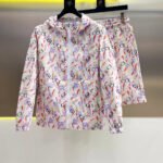 Gucci Men Off‑White All‑Over Colorful Floral Rose Letter Print Hooded Zip‑Up Jacket & Drawstring Shorts 2pcs Set