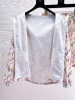 Gucci Men Off‑White All‑Over Colorful Floral Rose Letter Print Hooded Zip‑Up Jacket & Drawstring Shorts 2pcs Set - Image 3