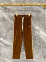 Gucci Men Velvet Tracksuit Set GG Monogram Patchwork Zip‑Up Collar Jacket + Drawstring Sweatpants 2pcs Outfit - Image 5