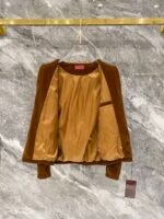 Gucci Men Velvet Tracksuit Set GG Monogram Patchwork Zip‑Up Collar Jacket + Drawstring Sweatpants 2pcs Outfit - Image 4