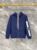 Gucci Men Windbreaker Tracksuit Set Hooded Zip‑Up Jacket + Jogger Pants 2pcs Set Sports Outfit Blue - Image 2