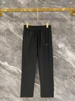 Gucci Men Windbreaker Tracksuit Set GG Monogram Collar Zip‑Up Jacket Straight‑Leg Pants 2pcs Black Outfit - Image 3