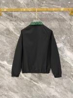 Gucci Men Windbreaker Tracksuit Set GG Monogram Collar Zip‑Up Jacket Straight‑Leg Pants 2pcs Black Outfit - Image 4