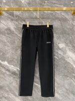 Gucci Men Knit Tracksuit Set Color‑Block Collar Zip‑Up Jacket Straight‑Leg Sweatpants 2pcs Black Outfit - Image 3