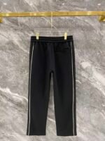 Gucci Men Knit Tracksuit Set Color‑Block Collar Zip‑Up Jacket Straight‑Leg Sweatpants 2pcs Black Outfit - Image 5