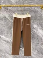 Gucci Men Knit Tracksuit Set Color‑Block Stand Collar Zip‑Up Jacket Straight‑Leg Sweatpants 2pcs Outfit - Image 3