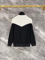 Gucci Men Knit Tracksuit Set Color‑Block Stand Collar Zip‑Up Jacket Straight‑Leg Sweatpants 2pcs Black Outfit - Image 4