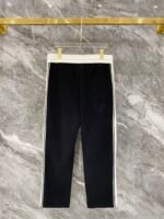 Gucci Men Knit Tracksuit Set Color‑Block Stand Collar Zip‑Up Jacket Straight‑Leg Sweatpants 2pcs Black Outfit - Image 5