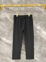 Gucci Men Woven Tracksuit Set Embossed Monogram Collared Zip‑Up Jacket Straight‑Leg Pants 2pcs Black Outfit - Image 3