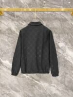 Gucci Men Woven Tracksuit Set Embossed Monogram Collared Zip‑Up Jacket Straight‑Leg Pants 2pcs Black Outfit - Image 4
