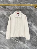 Gucci Men Woven Tracksuit Set Embossed Monogram Collared Zip‑Up Jacket + Straight‑Leg Pants 2pcs Off‑White Outfit - Image 2