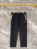 Gucci Men Knit Tracksuit Set Monogram Trim Hooded Zip‑Up Jacket Straight‑Leg Sweatpants 2pcs Black Outfit - Image 3