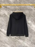 Gucci Men Knit Tracksuit Set Monogram Trim Hooded Zip‑Up Jacket Straight‑Leg Sweatpants 2pcs Black Outfit - Image 4