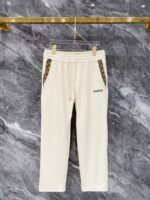 Gucci Men Knit Tracksuit Set Monogram Trim Hooded Zip‑Up Jacket Straight‑Leg Sweatpants 2pcs Off‑White Outfit - Image 3