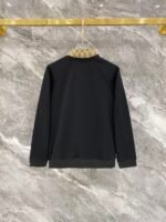 Gucci Men Knit Tracksuit Set Monogram Collar Zip‑Up Jacket Straight‑Leg Sweatpants 2pcs Black Outfit - Image 4