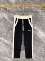 Gucci Men Knit Tracksuit Set Color‑Block Collar Zip‑Up Jacket Straight‑Leg Sweatpants 2pcs Black‑White Outfit - Image 3