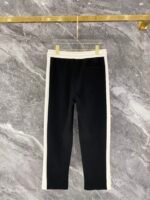 Gucci Men Knit Tracksuit Set Color‑Block Collar Zip‑Up Jacket Straight‑Leg Sweatpants 2pcs Black‑White Outfit - Image 5