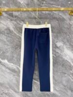 Gucci Men Knit Tracksuit Set Color‑Block Collar Zip‑Up Jacket Straight‑Leg Sweatpants 2pcs Navy‑White Outfit - Image 5