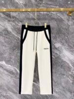 Gucci Men Knit Tracksuit Set Color‑Block Collar Zip‑Up Jacket Straight‑Leg Sweatpants 2pcs Off‑White‑Black Outfit - Image 3