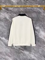 Gucci Men Knit Tracksuit Set Color‑Block Collar Zip‑Up Jacket Straight‑Leg Sweatpants 2pcs Off‑White‑Black Outfit - Image 4