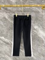 Gucci Men Knit Tracksuit Set Stand Collar Zip‑Up Jacket Interlocking G Embroidery Straight‑Leg Sweatpants 2pcs Black‑White Outfit - Image 5