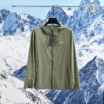 Arc'Teryx Lightweight Hooded Sun Protection Skin Jacket UPF Full Zip Outdoor Travel Windbreaker Coat - Image 3