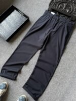 Prada Ice‑Silk Straight‑Leg Casual Trousers Elastic Waist Lightweight Dress Pants - Image 3