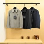 Prada Triangle‑Logo Lapel Collar Zip‑Up Jacket Lightweight Business Casual Coat - Image 2
