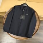 Prada Triangle‑Logo Lapel Collar Zip‑Up Jacket Lightweight Business Casual Coat - Image 5