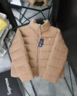 Polo Ralph Lauren Stand Collar Cable Knit Padded Jacket Pony Embroidery Winter Warm Coat - Image 4