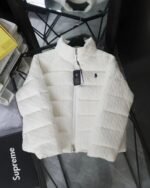 Polo Ralph Lauren Stand Collar Cable Knit Padded Jacket Pony Embroidery Winter Warm Coat - Image 6