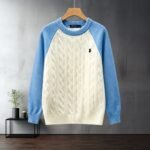 Polo Ralph Lauren Cable Knit Sweater Pony Embroidered Color Block Raglan Sleeve - Image 2