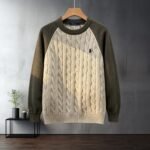 Polo Ralph Lauren Cable Knit Sweater Pony Embroidered Color Block Raglan Sleeve - Image 4