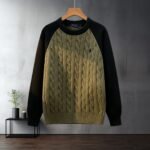 Polo Ralph Lauren Cable Knit Sweater Pony Embroidered Color Block Raglan Sleeve - Image 3