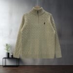Polo Ralph Lauren Half Zip Turtleneck Cable Knit Sweater Pony Embroidered Warm Pullover - Image 2