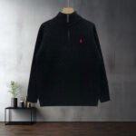 Polo Ralph Lauren Half Zip Turtleneck Cable Knit Sweater Pony Embroidered Warm Pullover - Image 3