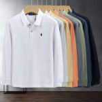 Polo Ralph Lauren Long Sleeve Polo Shirt Classic Pony Embroidered Solid Color Business Casual Top