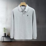 Polo Ralph Lauren Long Sleeve Polo Shirt Classic Pony Embroidered Solid Color Business Casual Top - Image 4