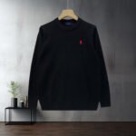 Polo Ralph Lauren Crew Neck Knit Sweater Classic Pony Embroidered Solid Color Warm Pullover - Image 3