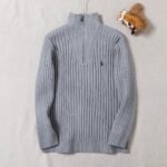 Polo Ralph Lauren Half Zip Turtleneck Sweater Pony Embroidered Vertical Rib Knit Pullover - Image 5